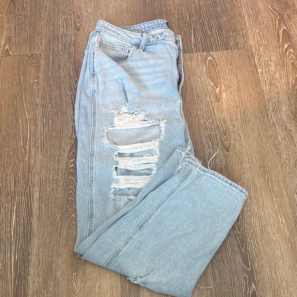 Hollister Blue Boyfriend Jeans Distressed Casual